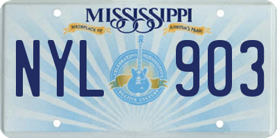 MS license plate NYL903