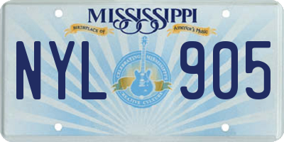 MS license plate NYL905