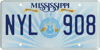 MS license plate NYL908