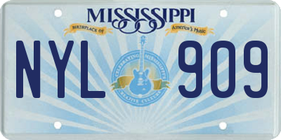 MS license plate NYL909