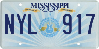 MS license plate NYL917