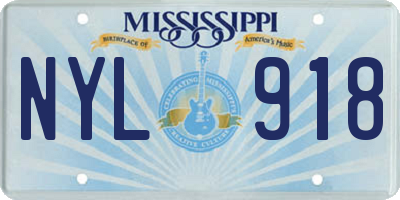 MS license plate NYL918