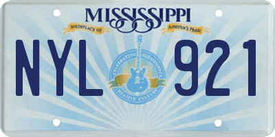 MS license plate NYL921