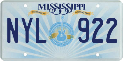 MS license plate NYL922