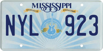 MS license plate NYL923