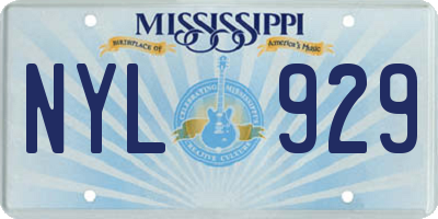 MS license plate NYL929