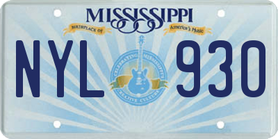 MS license plate NYL930