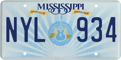 MS license plate NYL934