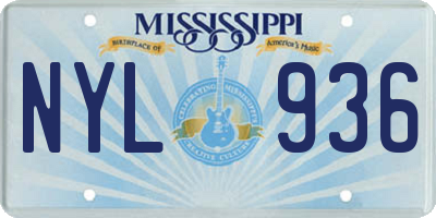 MS license plate NYL936