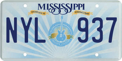 MS license plate NYL937