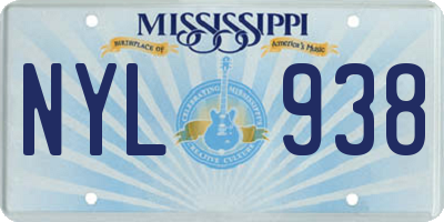 MS license plate NYL938