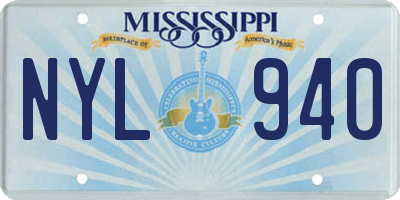 MS license plate NYL940