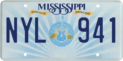 MS license plate NYL941