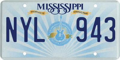 MS license plate NYL943