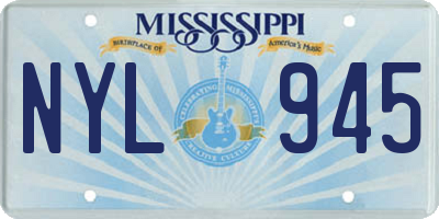 MS license plate NYL945