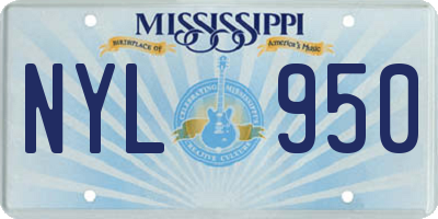 MS license plate NYL950