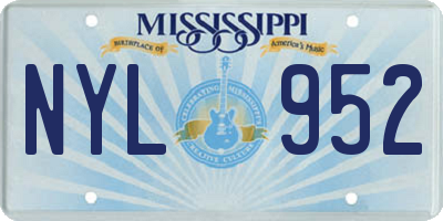 MS license plate NYL952