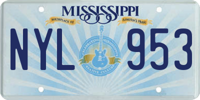 MS license plate NYL953