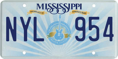 MS license plate NYL954
