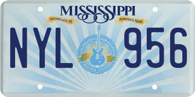 MS license plate NYL956
