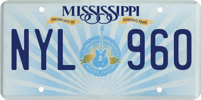 MS license plate NYL960