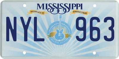 MS license plate NYL963