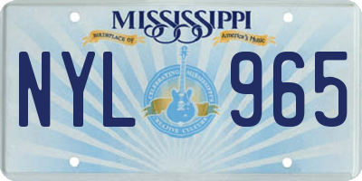 MS license plate NYL965