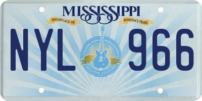 MS license plate NYL966