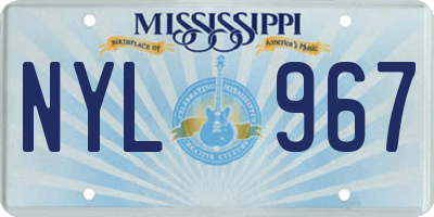 MS license plate NYL967