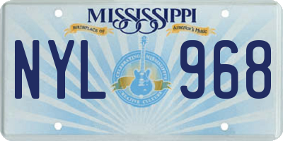 MS license plate NYL968