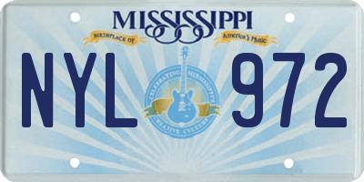 MS license plate NYL972