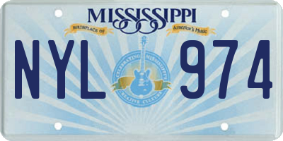 MS license plate NYL974