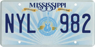 MS license plate NYL982