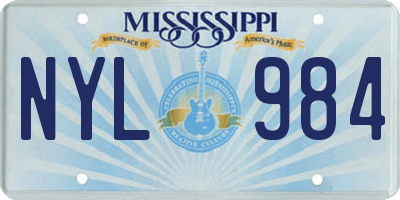 MS license plate NYL984