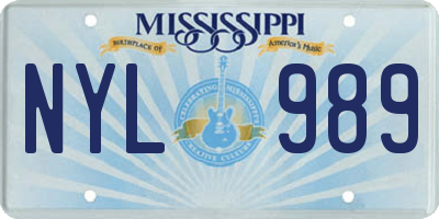 MS license plate NYL989
