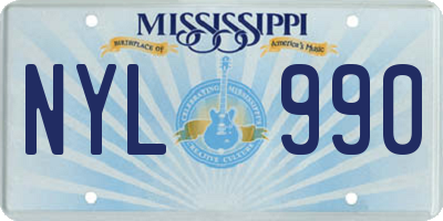 MS license plate NYL990