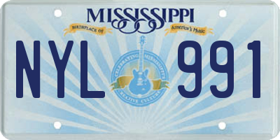 MS license plate NYL991