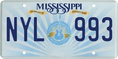 MS license plate NYL993