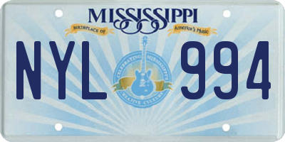 MS license plate NYL994