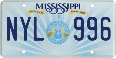 MS license plate NYL996