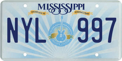 MS license plate NYL997