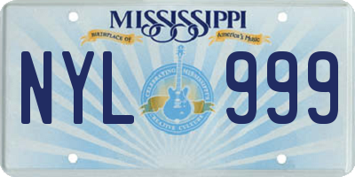 MS license plate NYL999