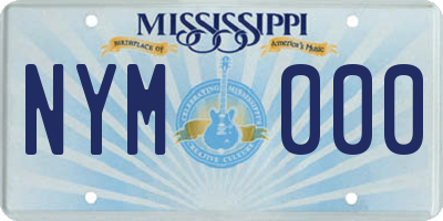 MS license plate NYM000