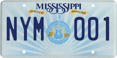 MS license plate NYM001