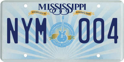 MS license plate NYM004