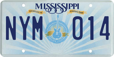 MS license plate NYM014