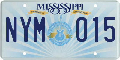 MS license plate NYM015