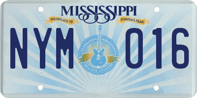 MS license plate NYM016