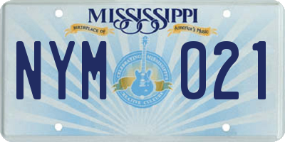 MS license plate NYM021