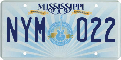 MS license plate NYM022